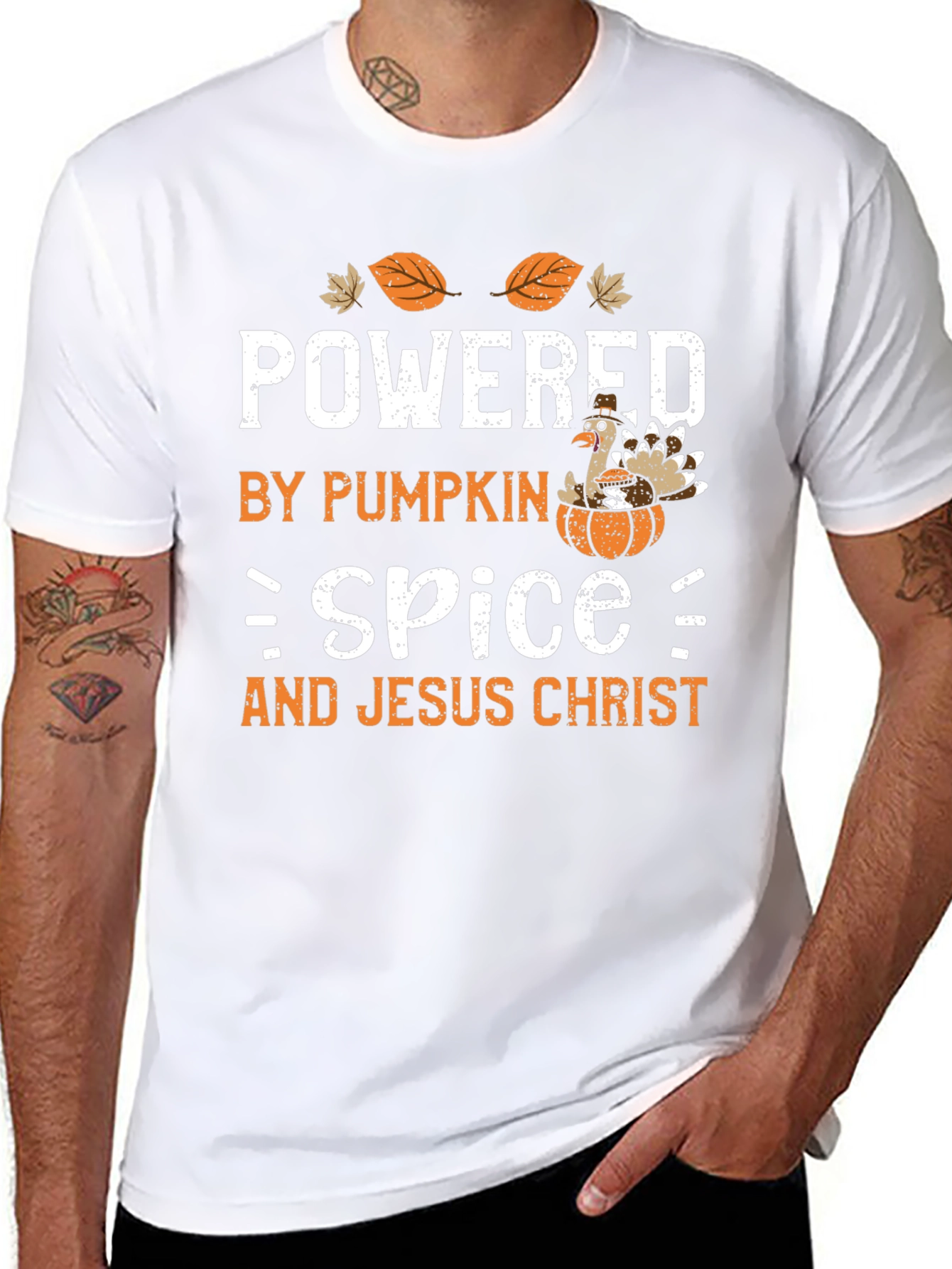 Powered by Pumpkin Spice and Jesus Christ T-Shirt