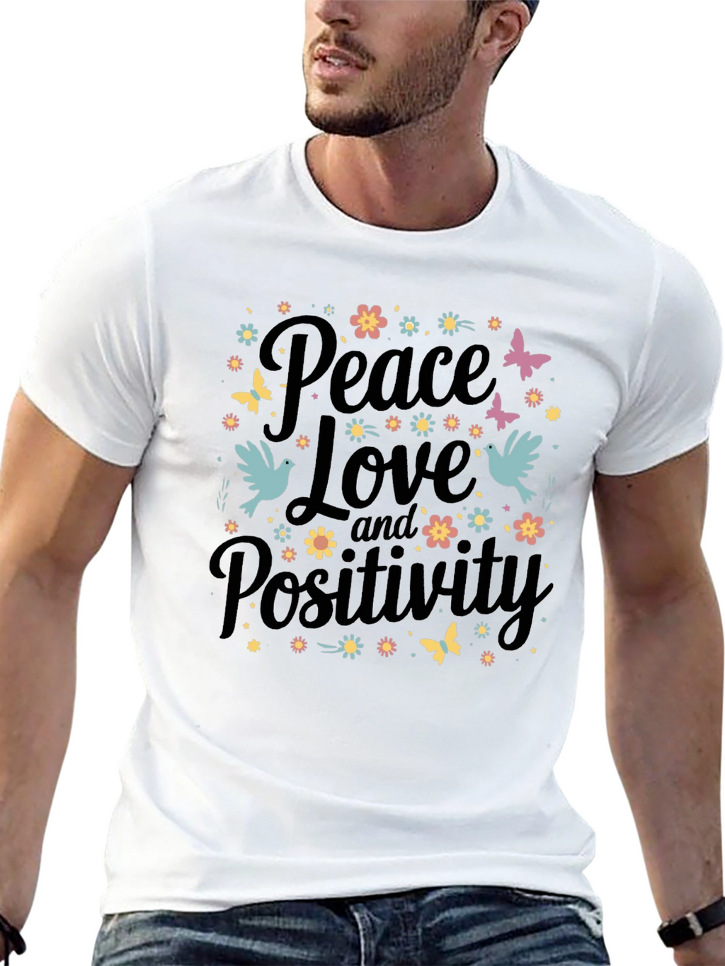 Peace Love & Positivity Graphic Tee