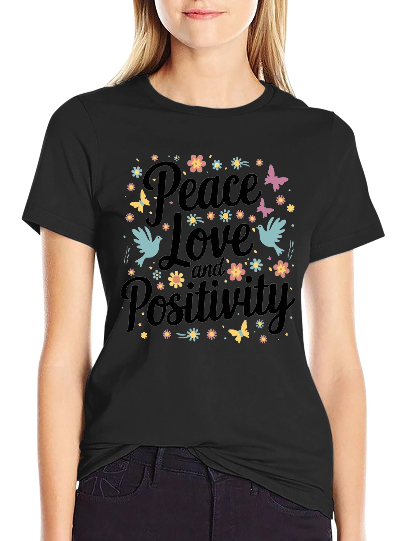 Peace Love & Positivity Graphic Tee