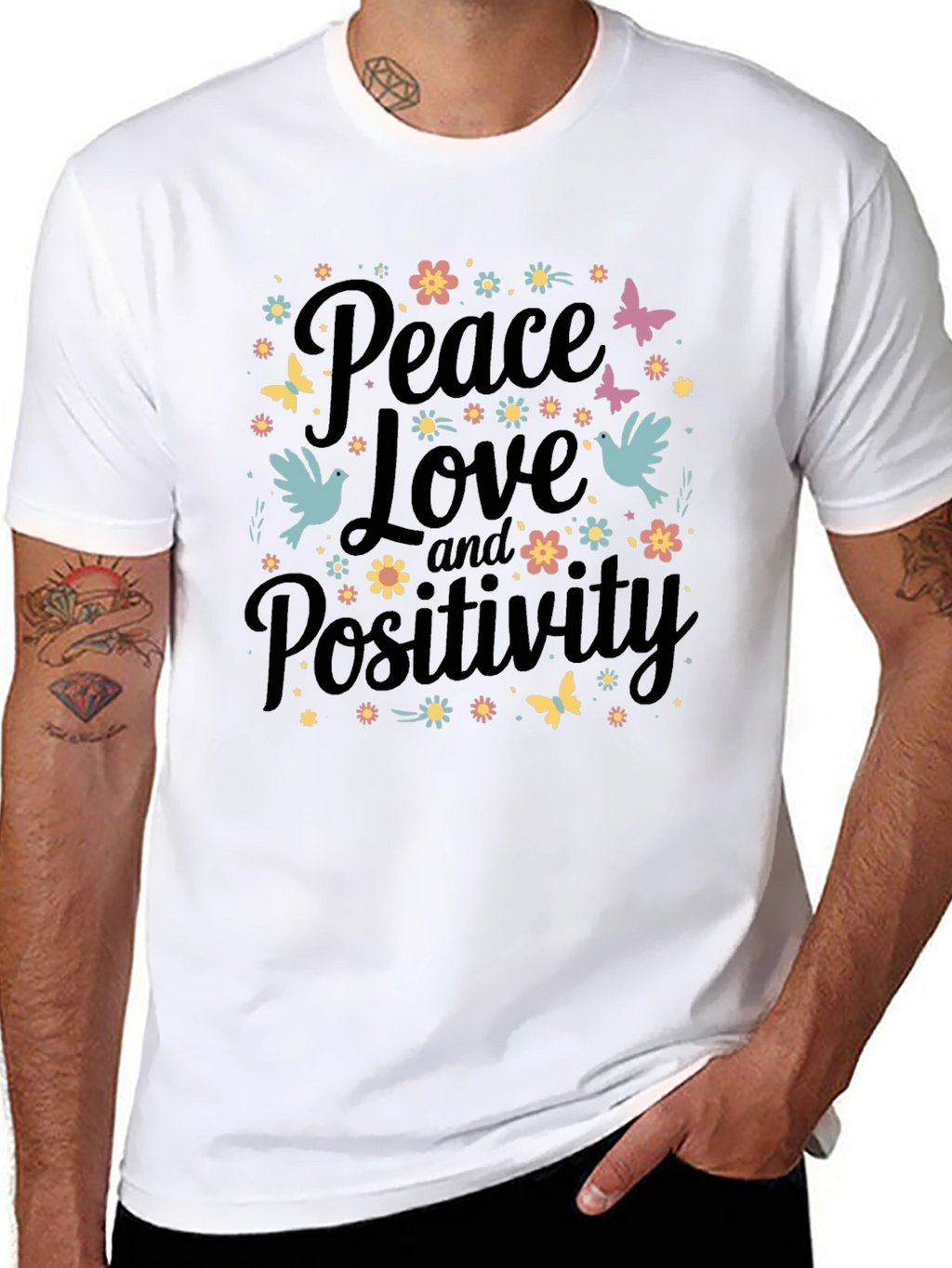 Peace Love & Positivity Graphic Tee