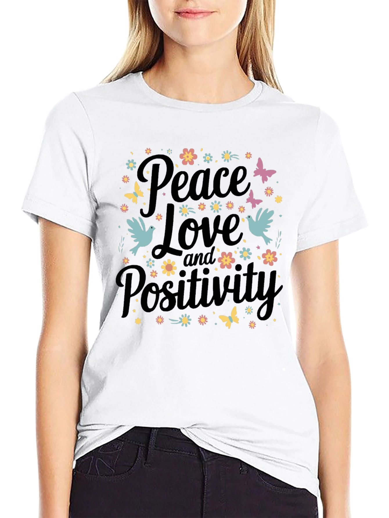 Peace Love & Positivity Graphic Tee