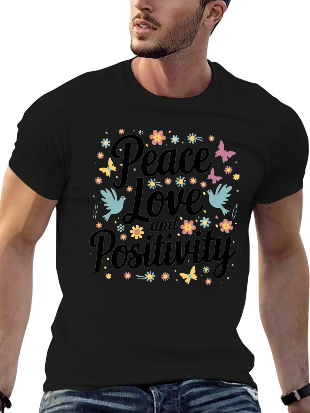 Peace Love & Positivity Graphic Tee