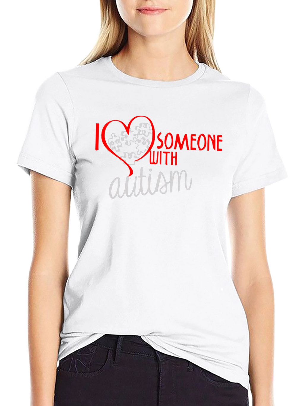 I Love Someone With Autism T-Shirt Awareness Tee