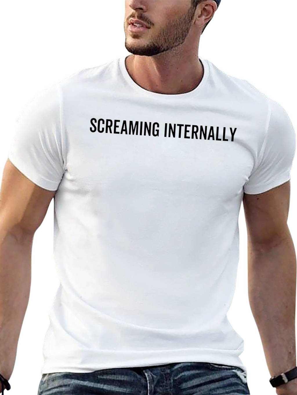 Screaming Internally Black Graphic Tee