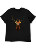 Geometric Deer T-Shirt - Modern Graphic Tee