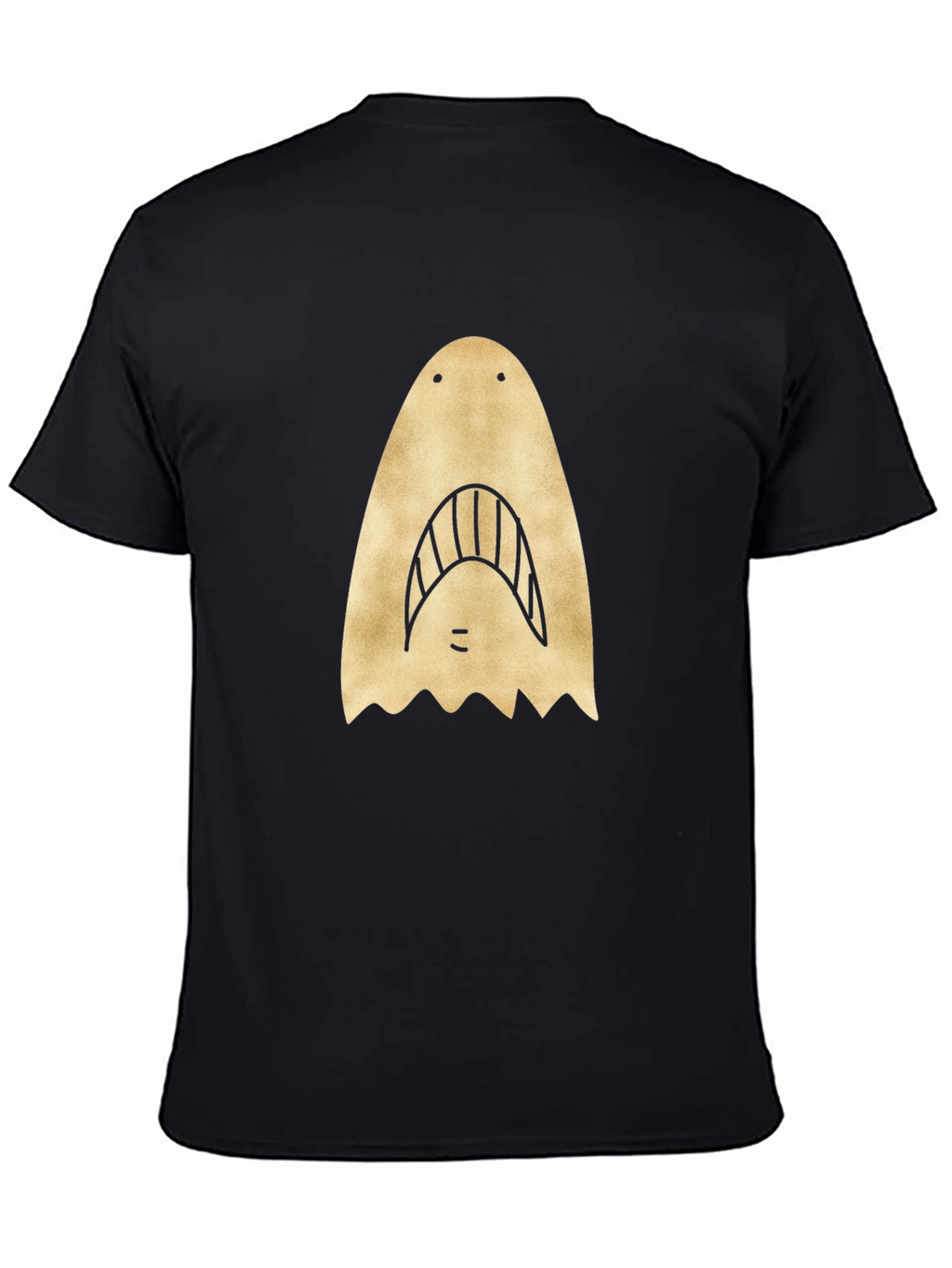Shark Face Graphic Print Black T-Shirt