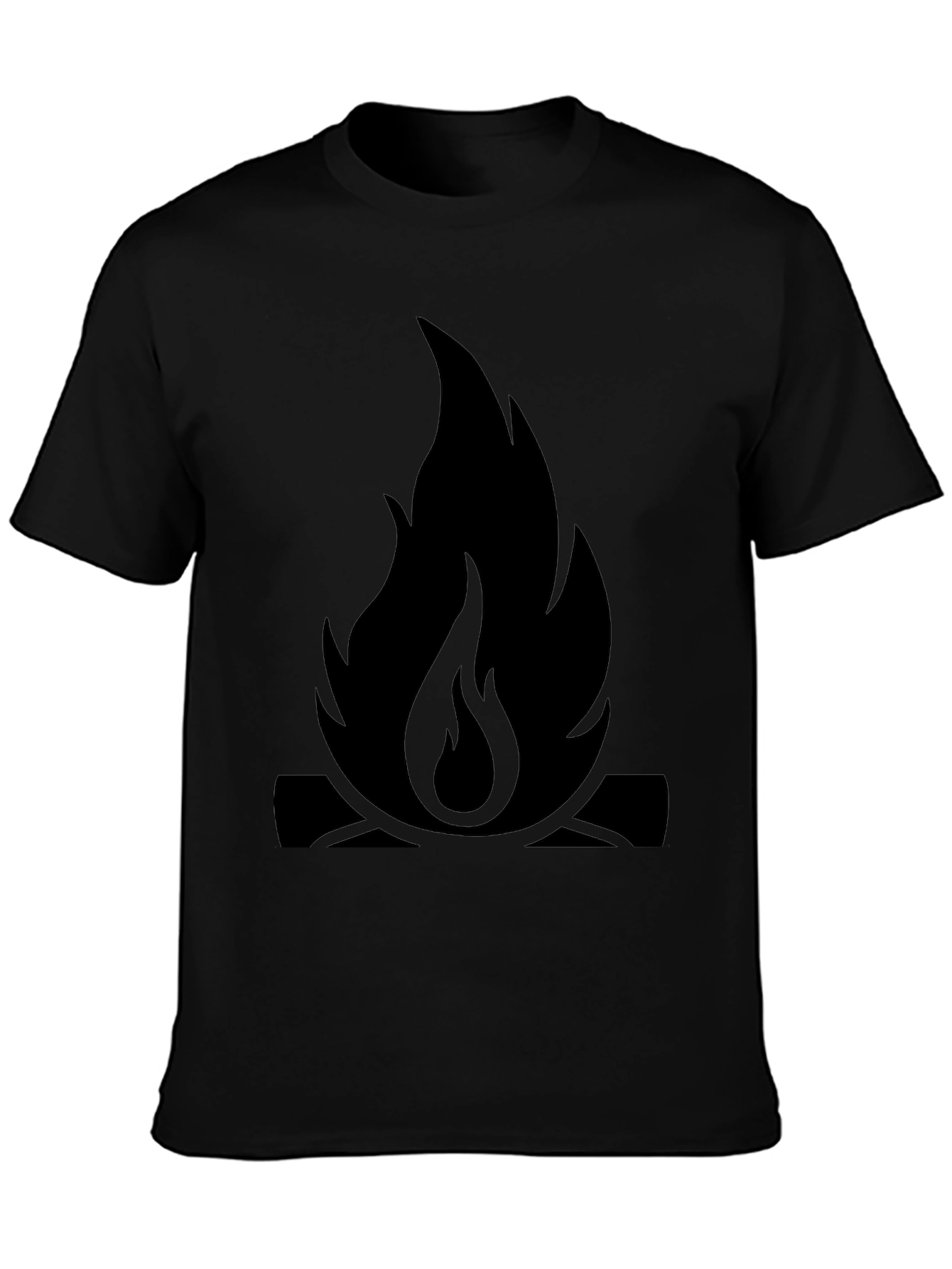 Campfire Graphic Tee - Black Cotton Casual