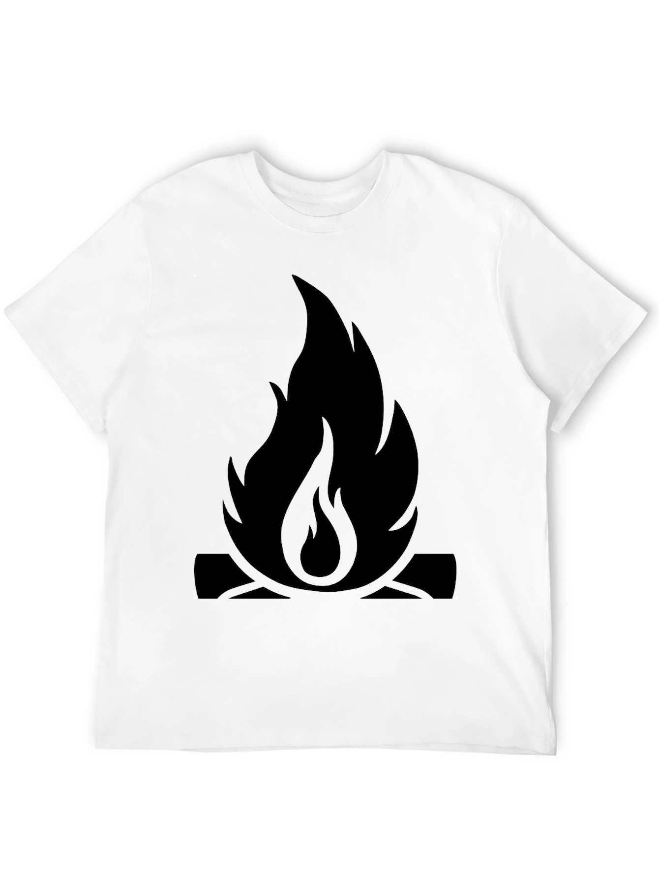 Campfire Graphic Tee - Black Cotton Casual