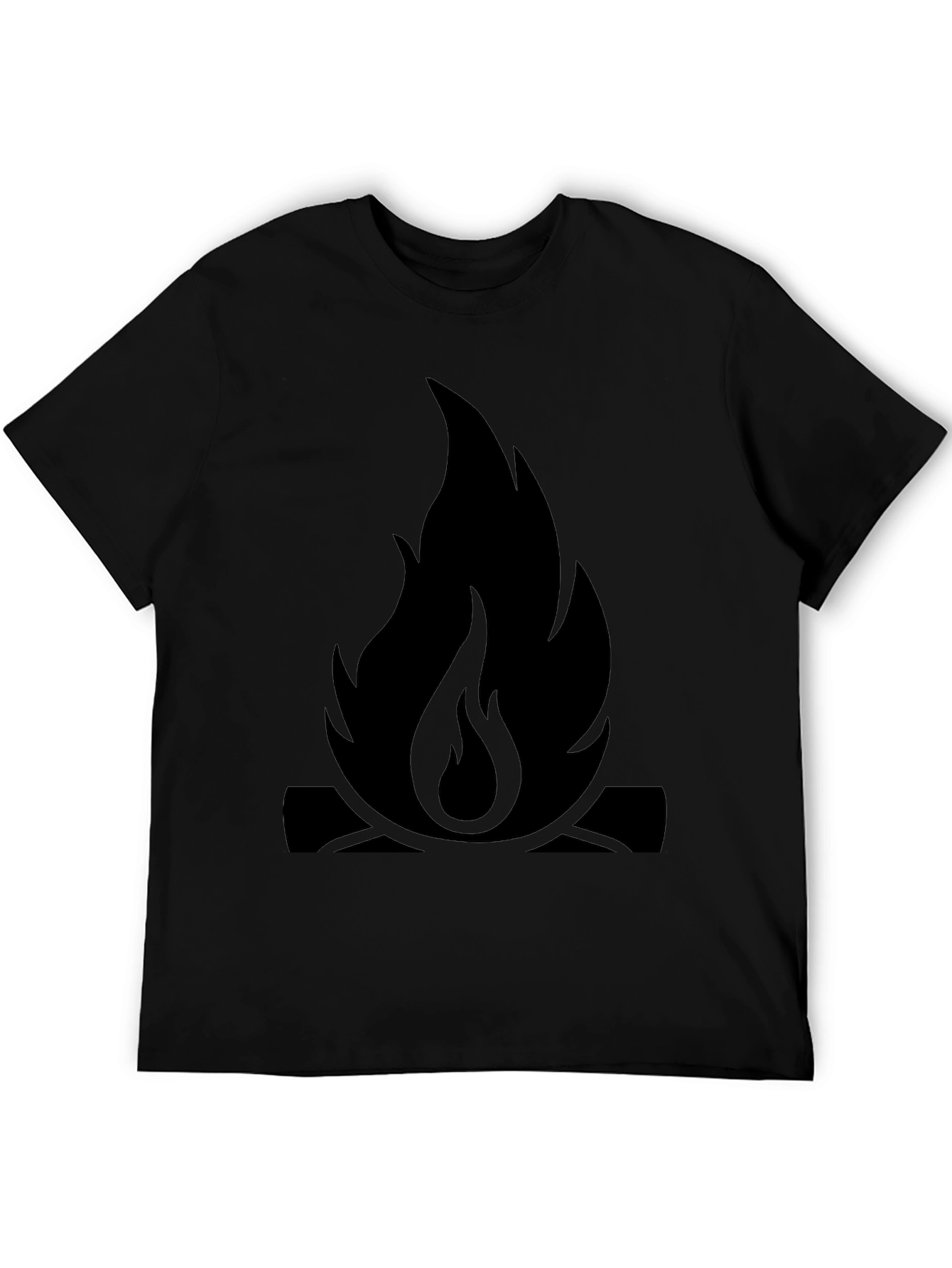 Campfire Graphic Tee - Black Cotton Casual