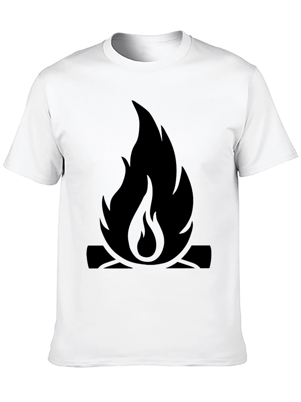 Campfire Graphic Tee - Black Cotton Casual