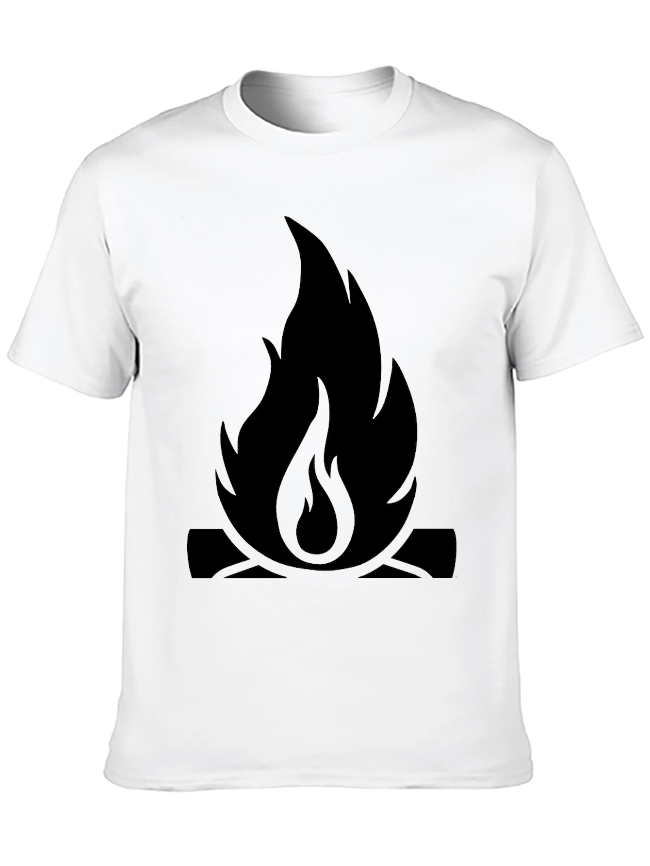 Campfire Graphic Tee - Black Cotton Casual