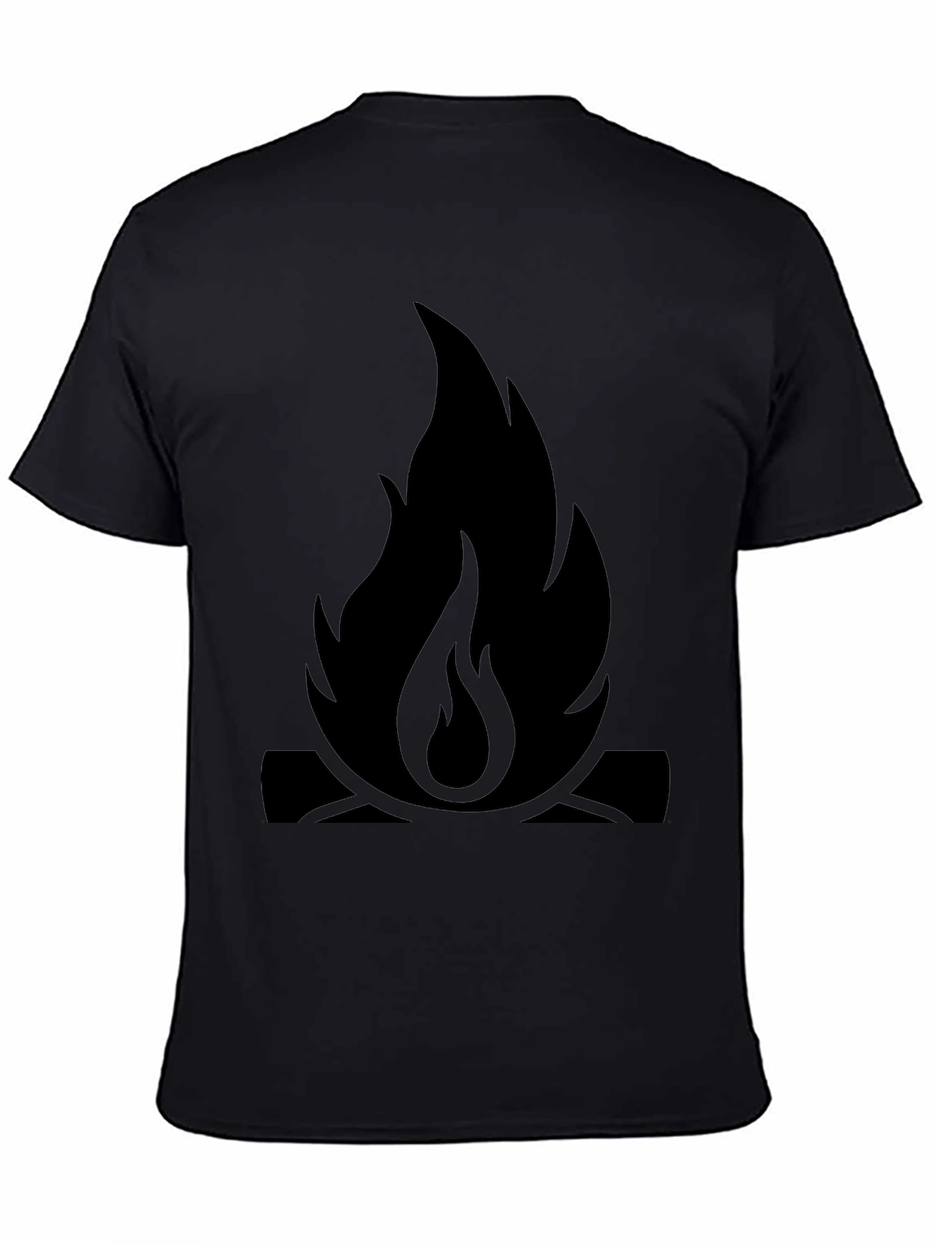 Campfire Graphic Tee - Black Cotton Casual