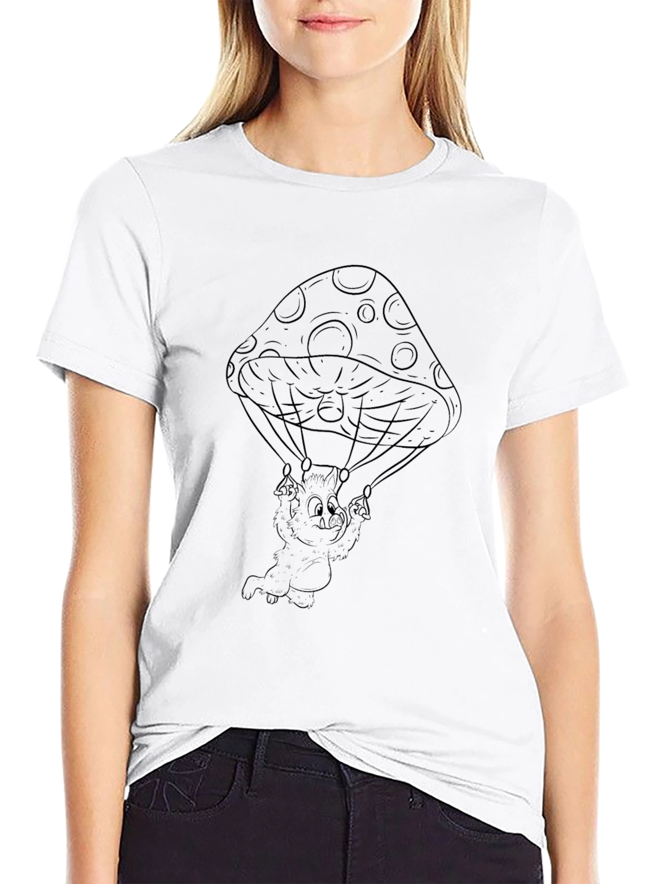 Mushroom Parachute T-Shirt - Cool Graphic Tee