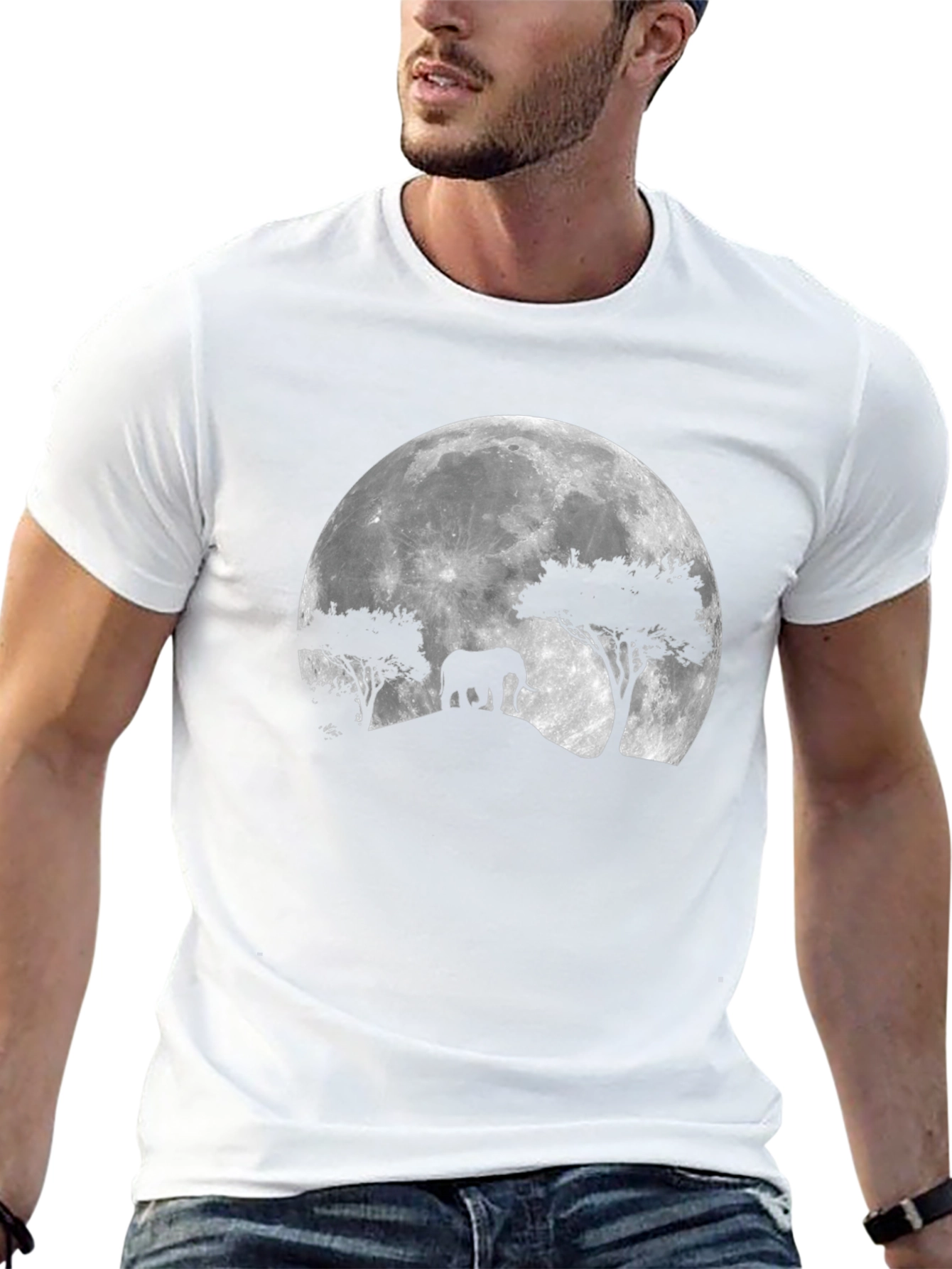 Elephant Moon Black T-Shirt