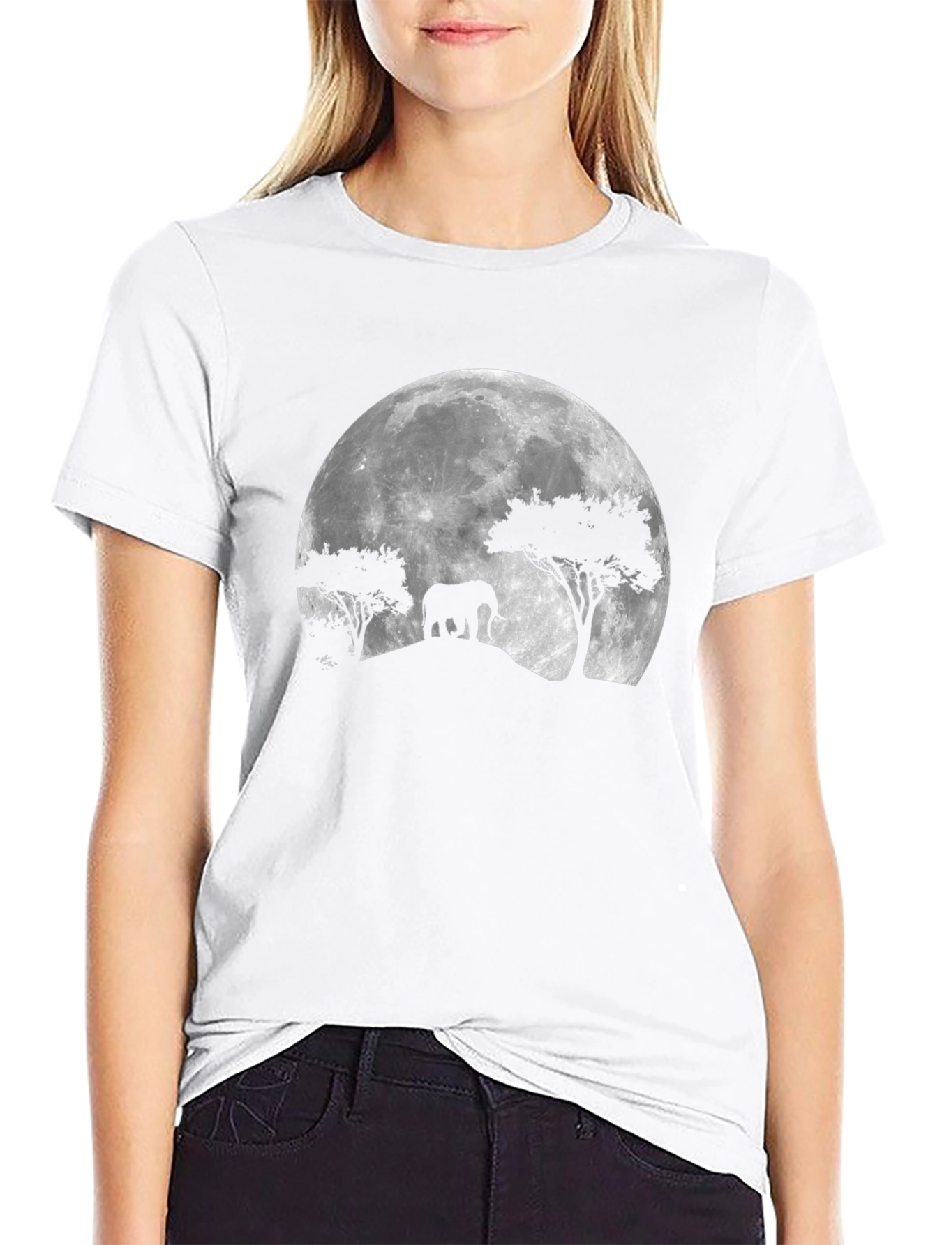 Elephant Moon Black T-Shirt