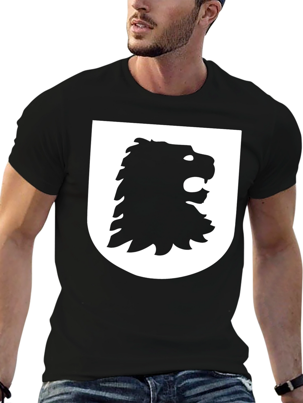 Lion Crest Graphic Black T-Shirt
