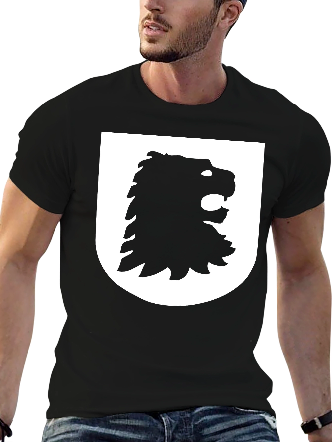 Lion Crest Graphic Black T-Shirt