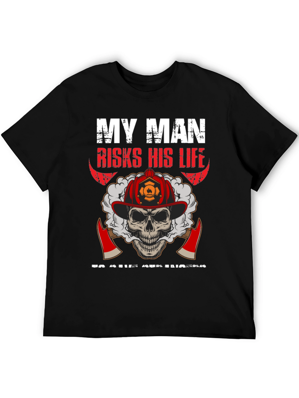 Firefighter Skull Graphic T-Shirt