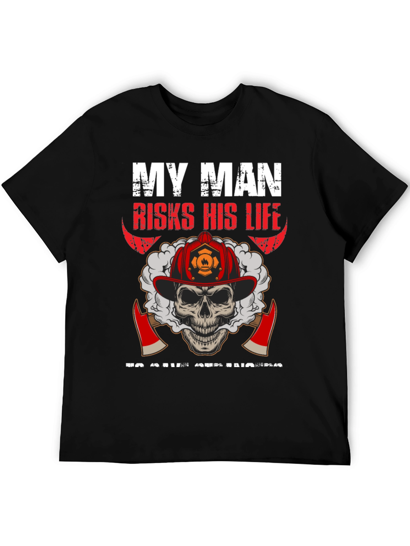 Firefighter Skull Graphic T-Shirt