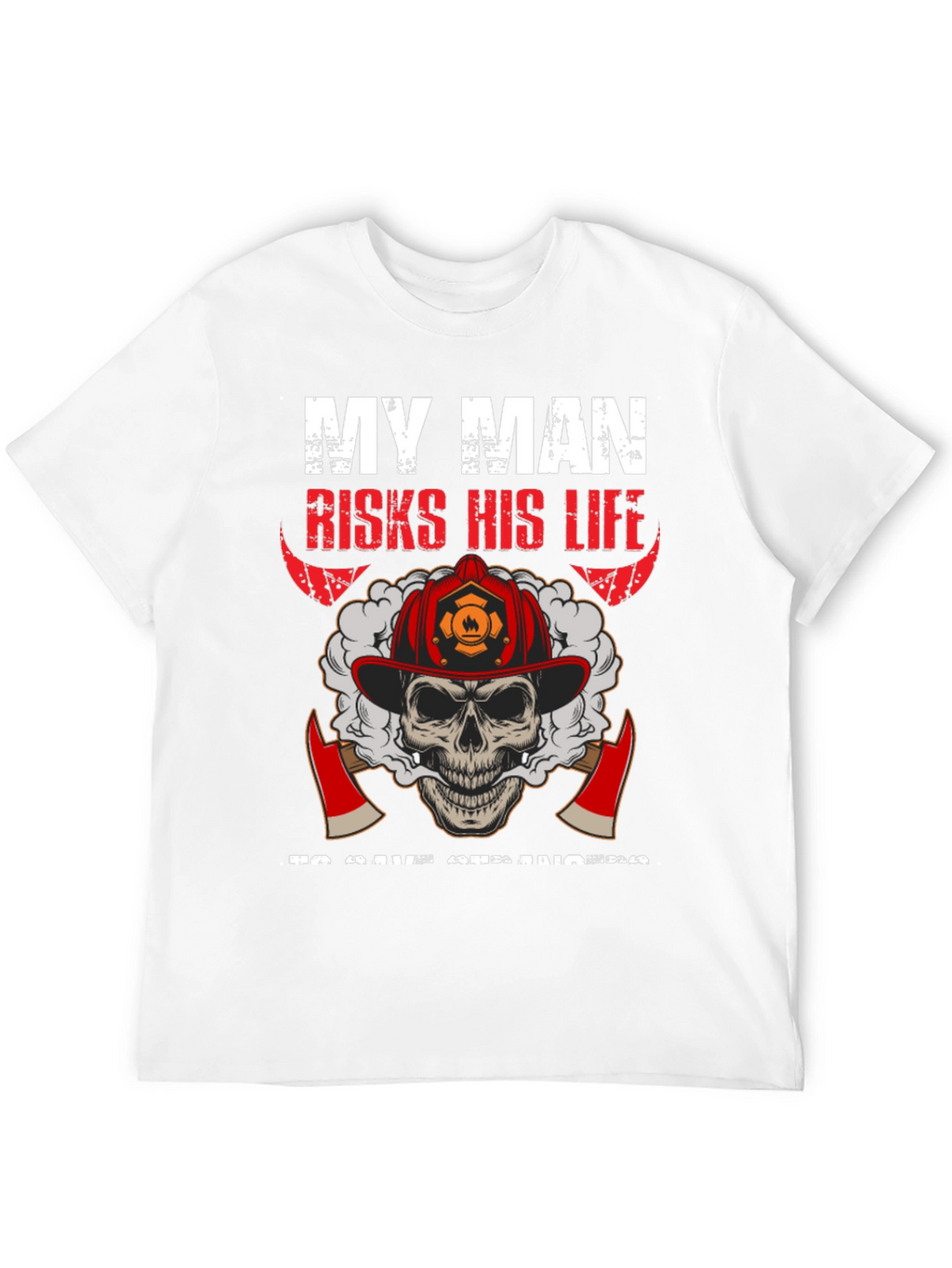 Firefighter Skull Graphic T-Shirt