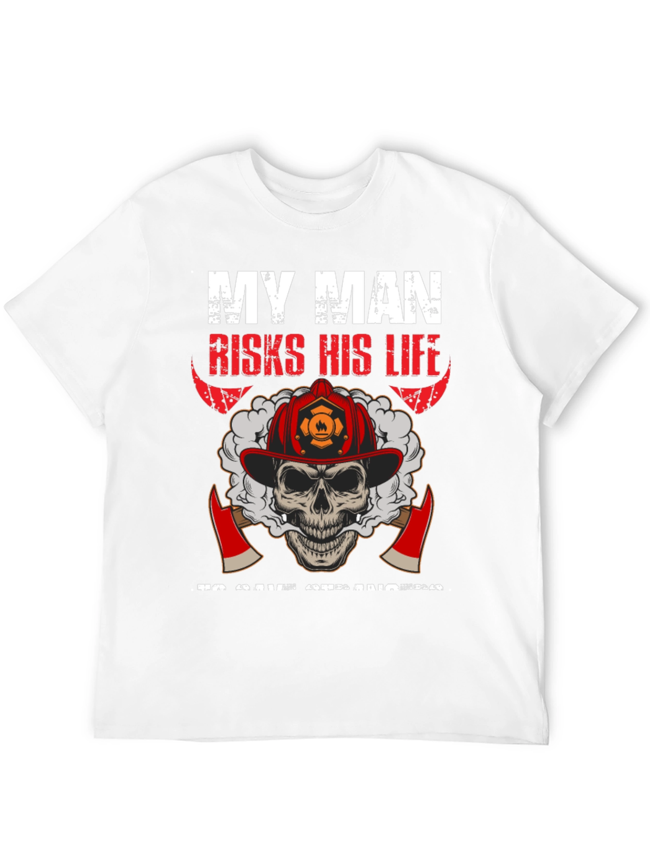 Firefighter Skull Graphic T-Shirt