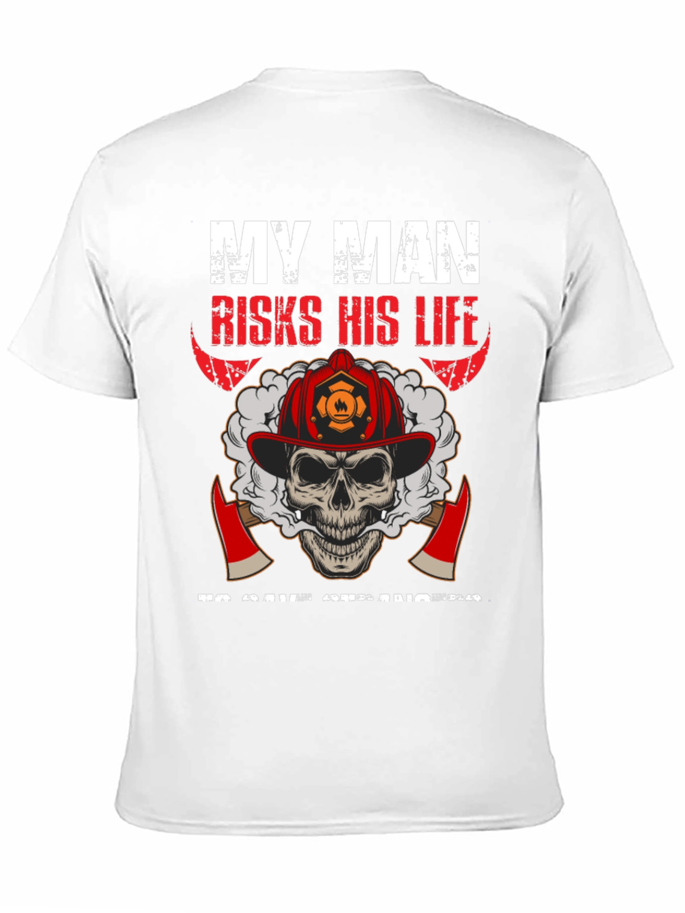 Firefighter Skull Graphic T-Shirt