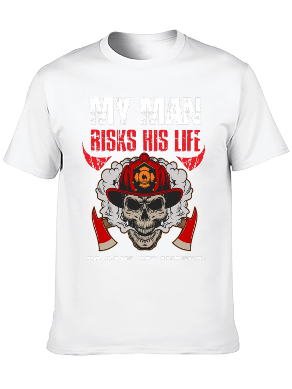 Firefighter Skull Graphic T-Shirt