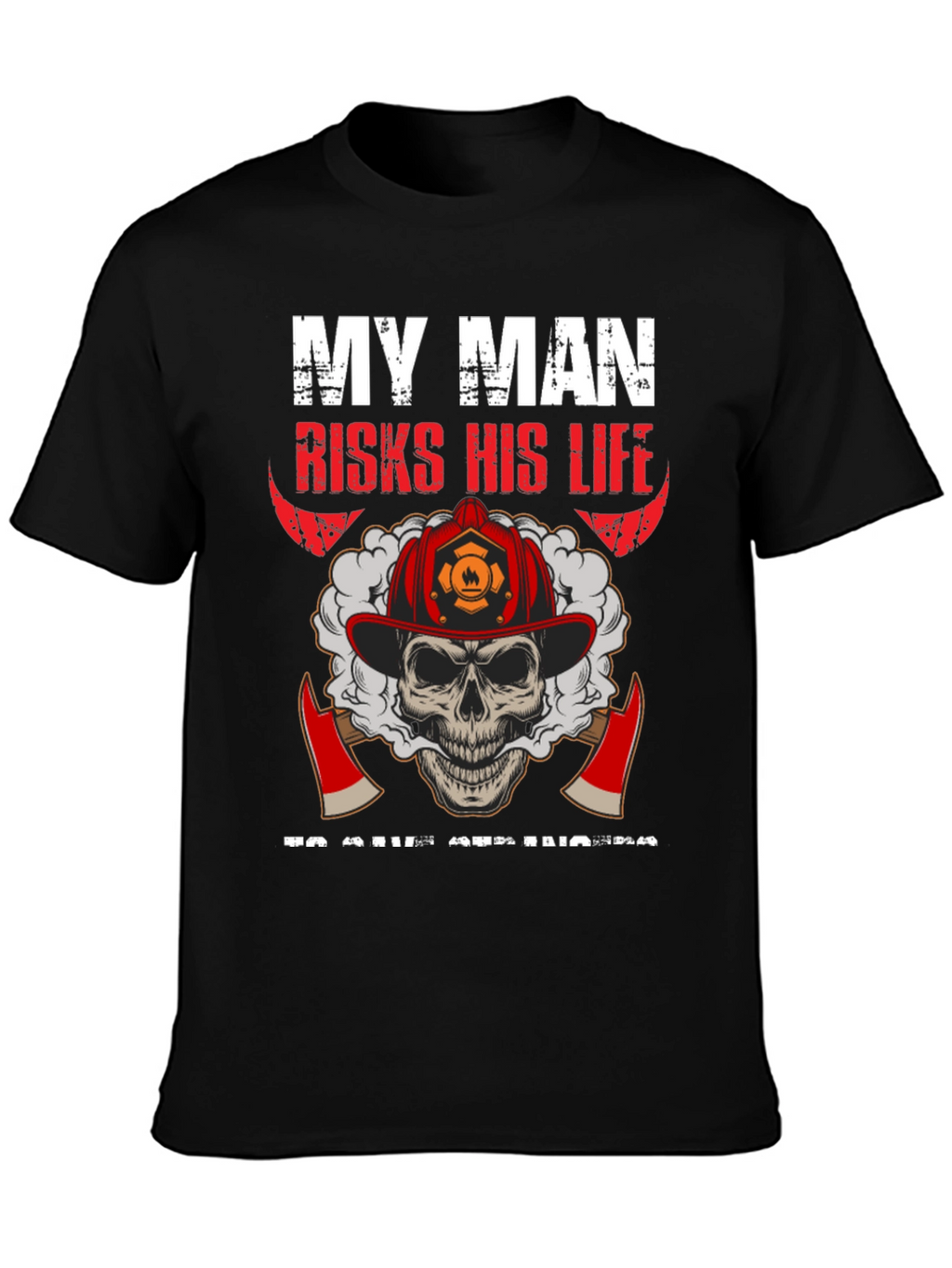 Firefighter Skull Graphic T-Shirt