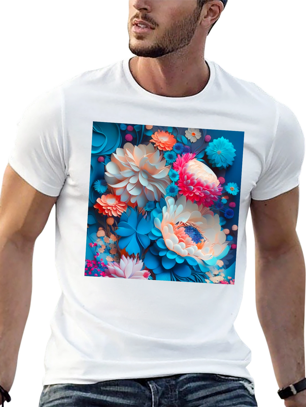 Floral Fantasy Black T-Shirt