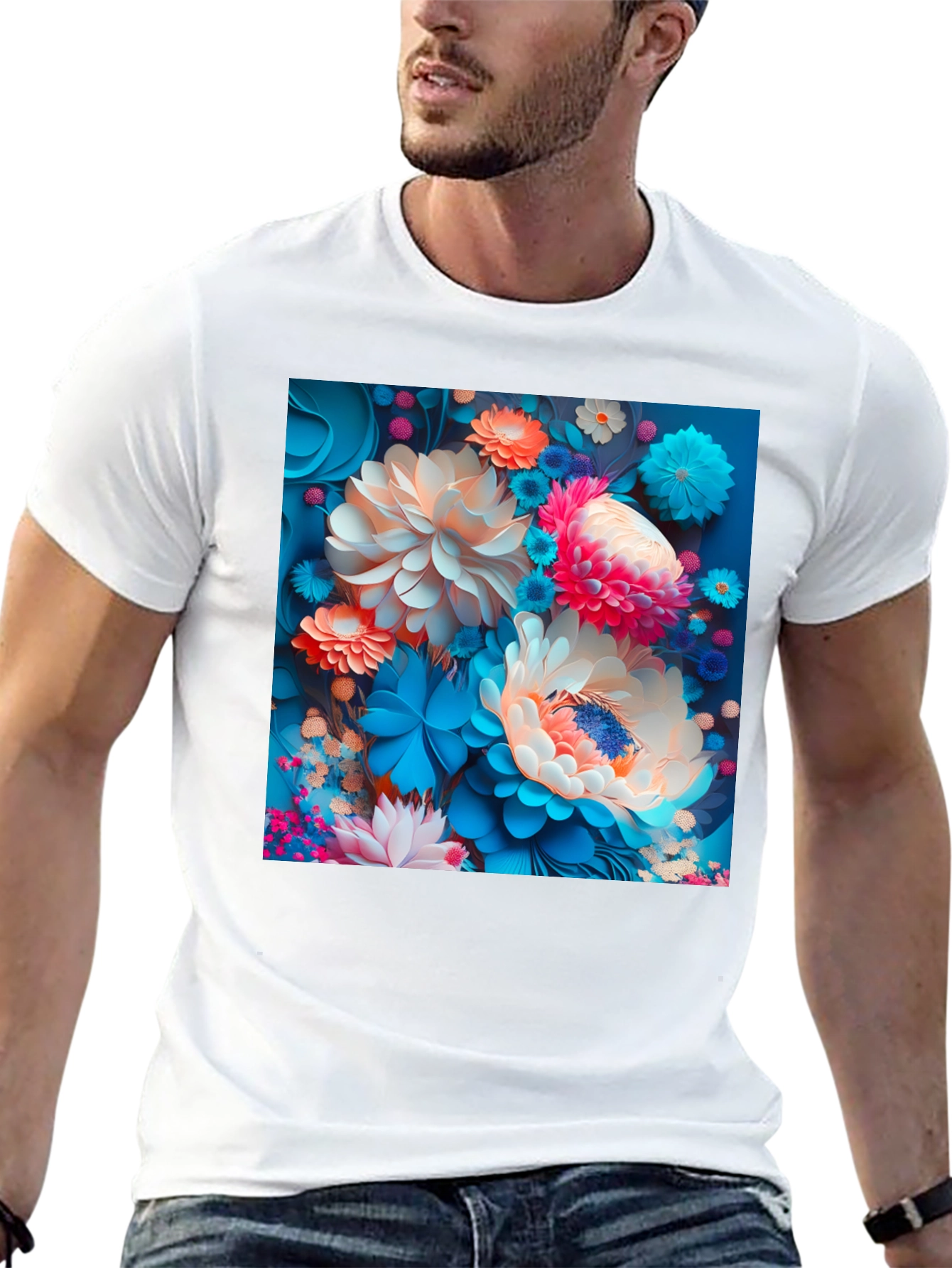 Floral Fantasy Black T-Shirt