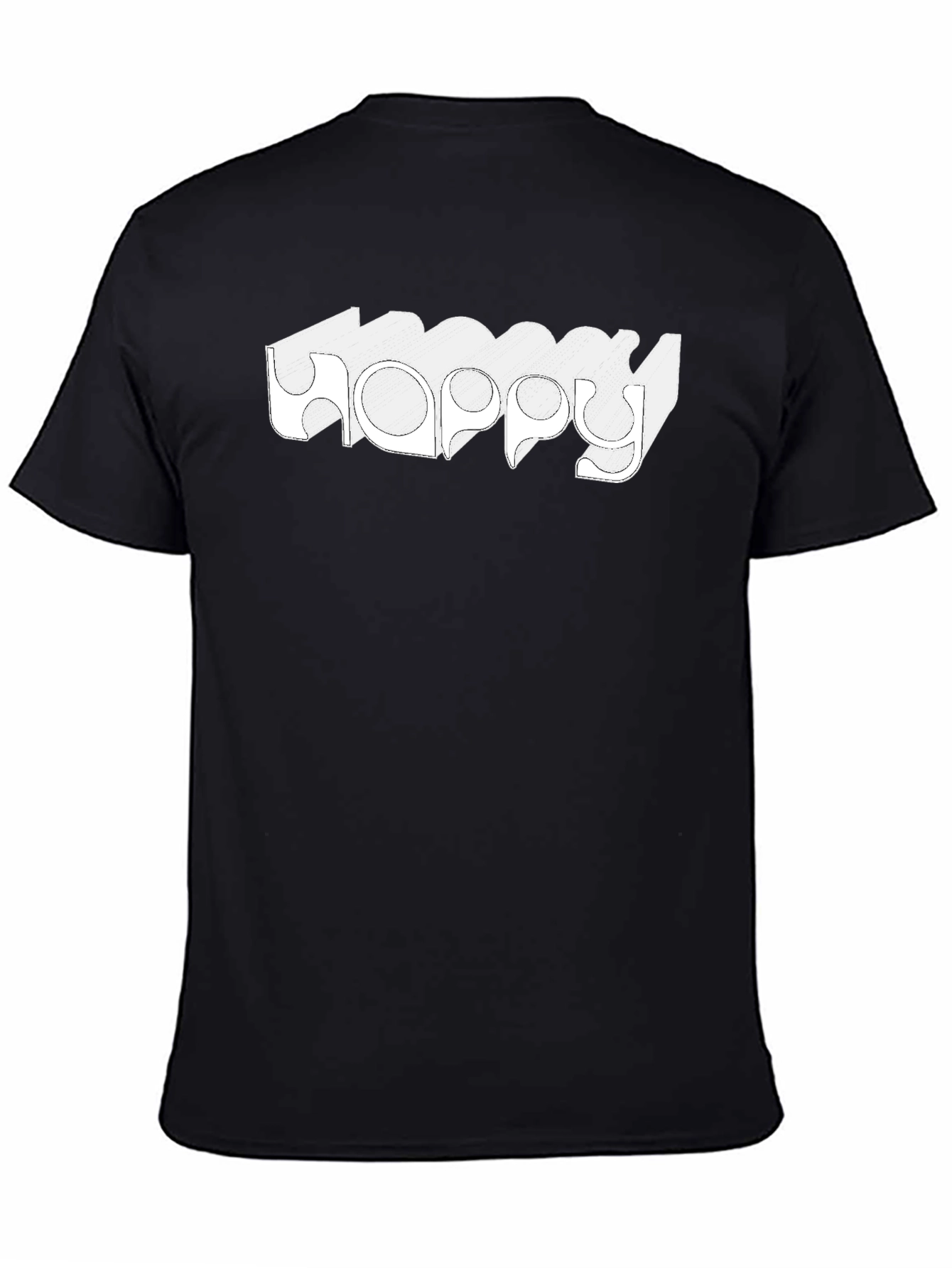 Happy Graphic Tee - Stylish Black Cotton T-Shirt