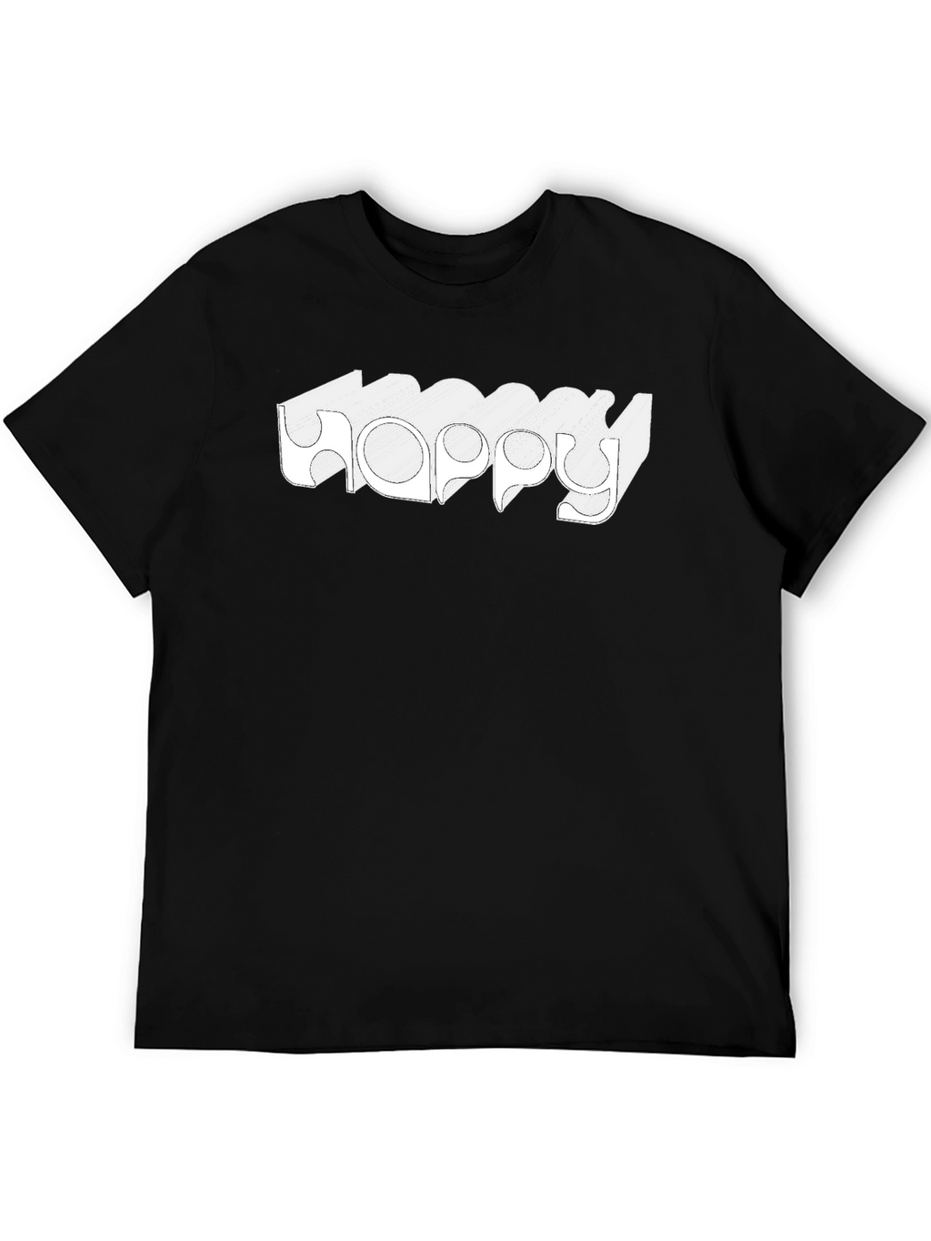 Happy Graphic Tee - Stylish Black Cotton T-Shirt