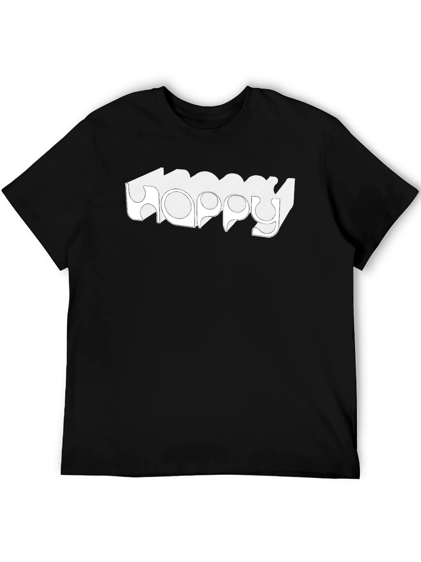 Happy Graphic Tee - Stylish Black Cotton T-Shirt