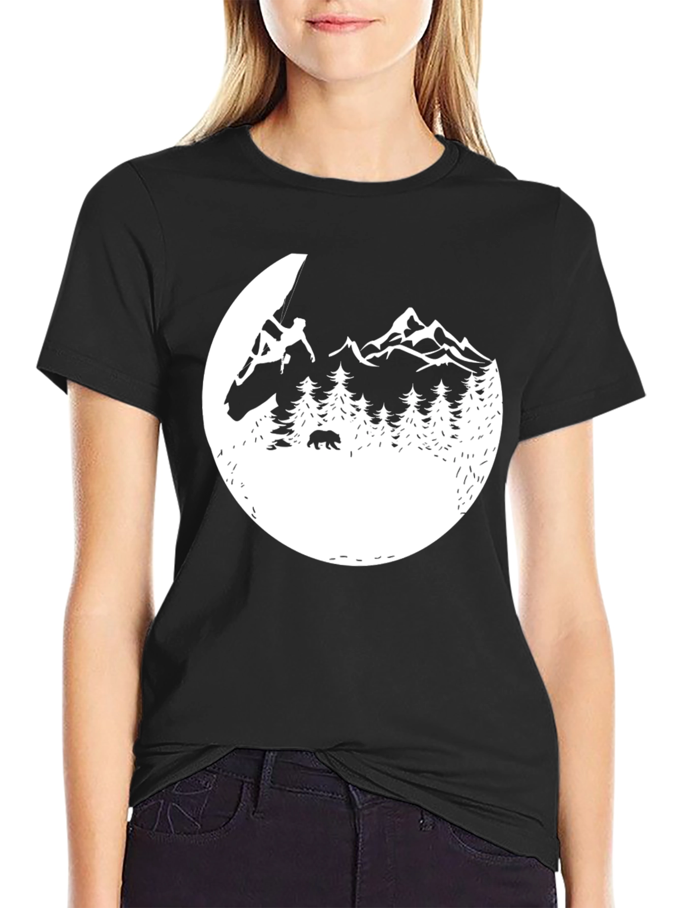 Mountain Climber Graphic Tee - Black