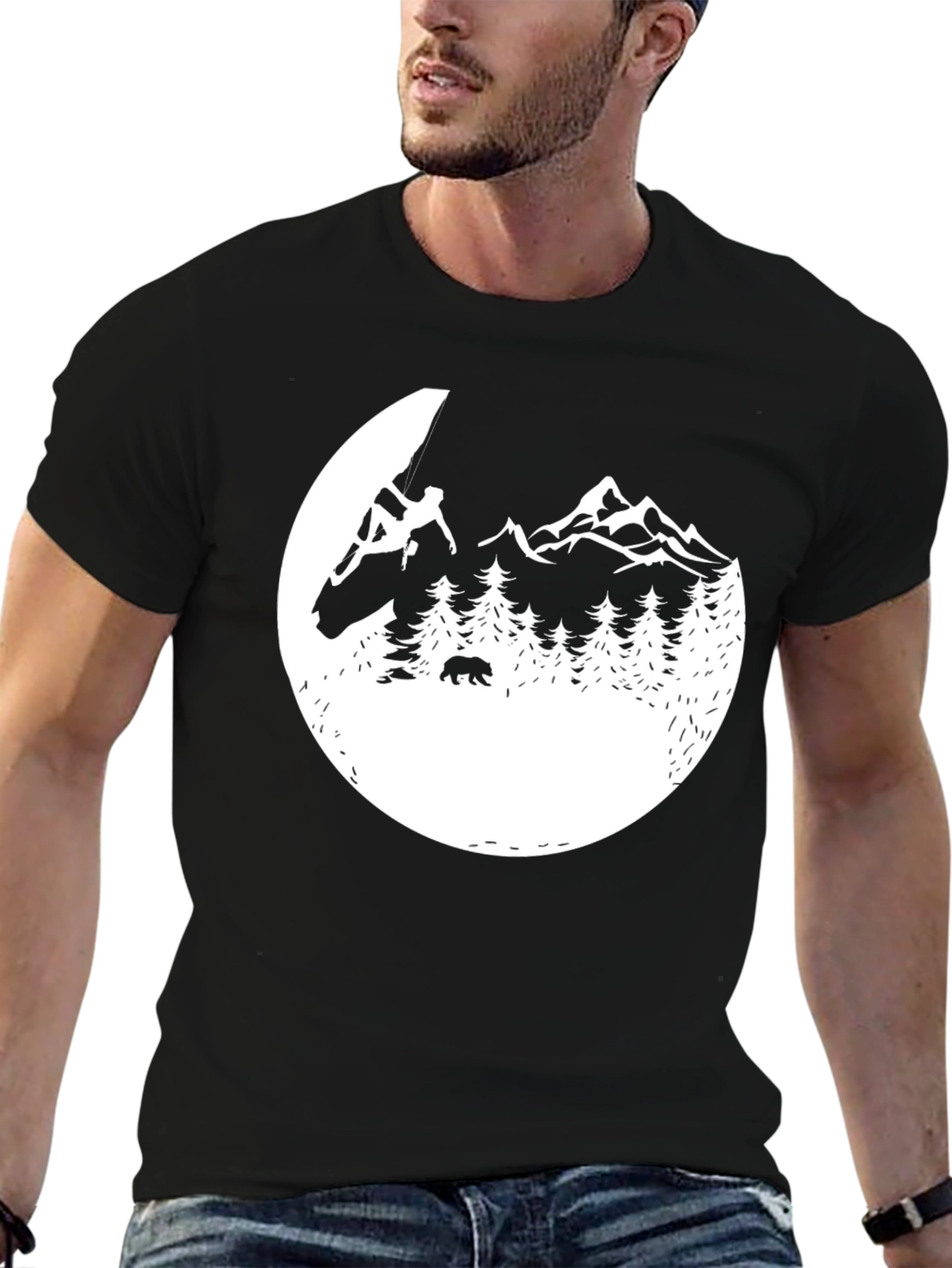Mountain Climber Graphic Tee - Black
