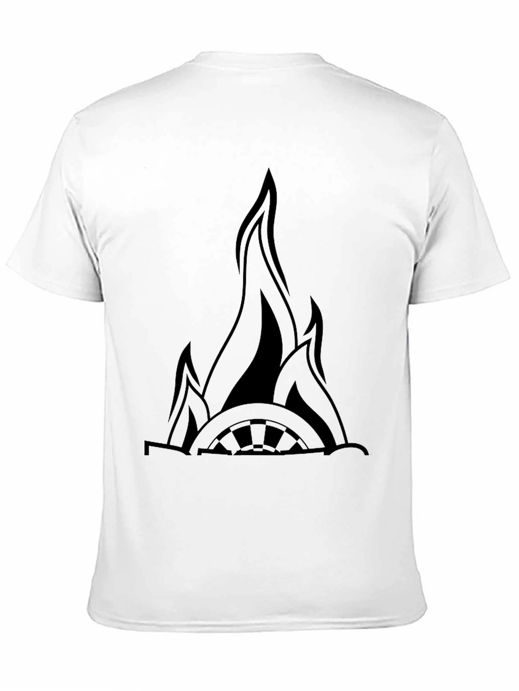 Flaming Wheel Black Graphic Tee