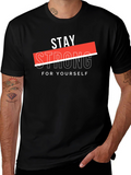 Stay Strong Graphic Black T-Shirt
