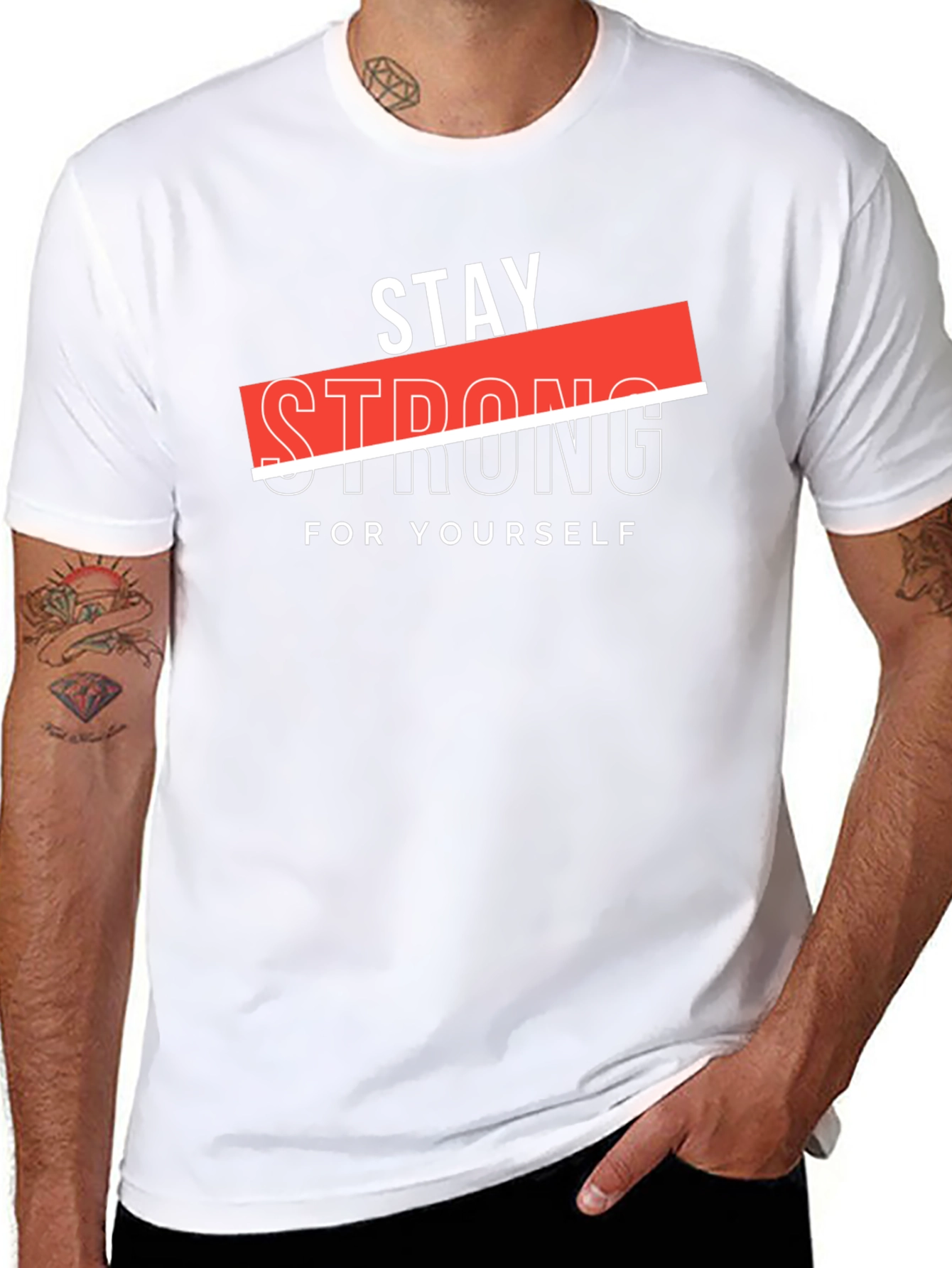 Stay Strong Graphic Black T-Shirt