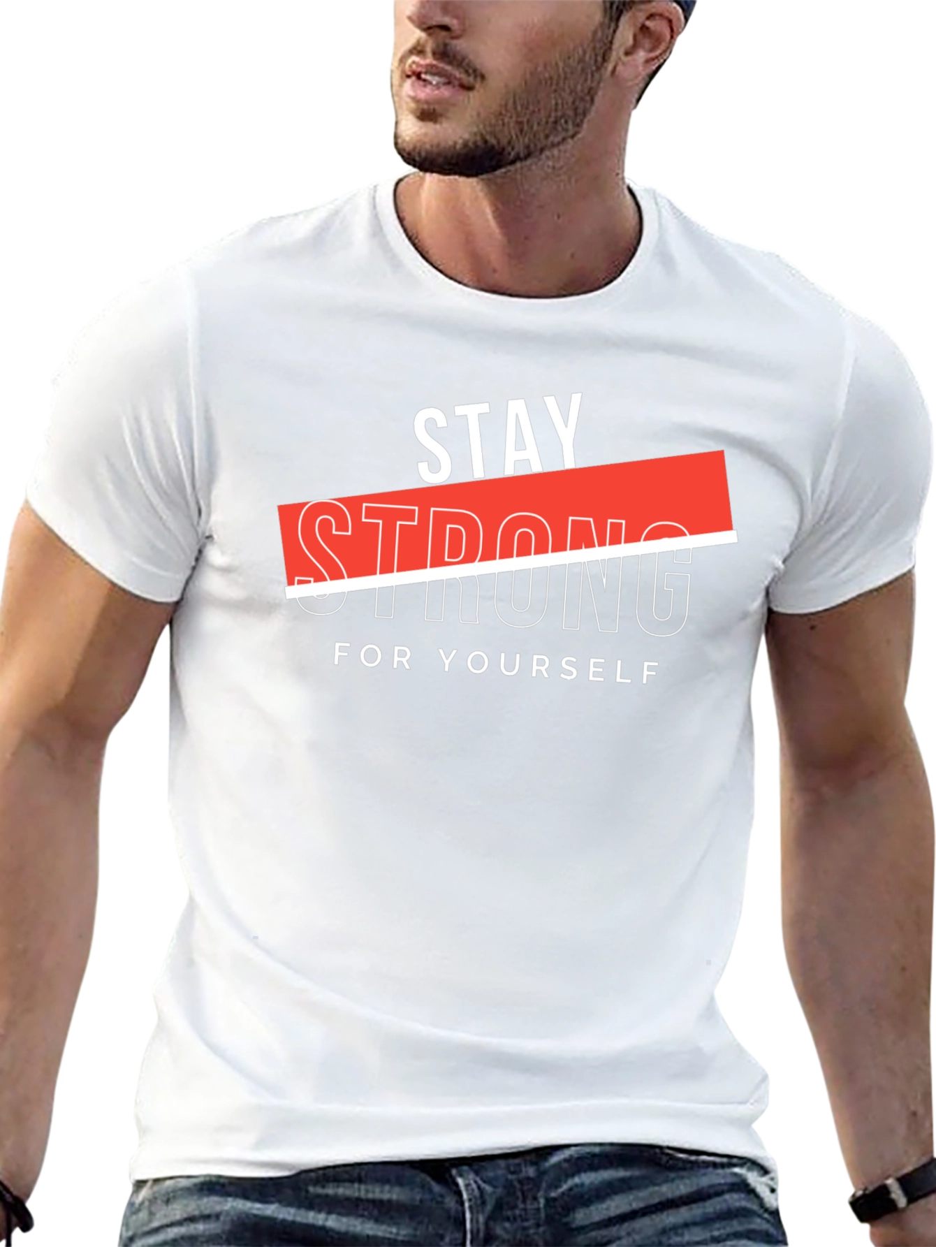 Stay Strong Graphic Black T-Shirt