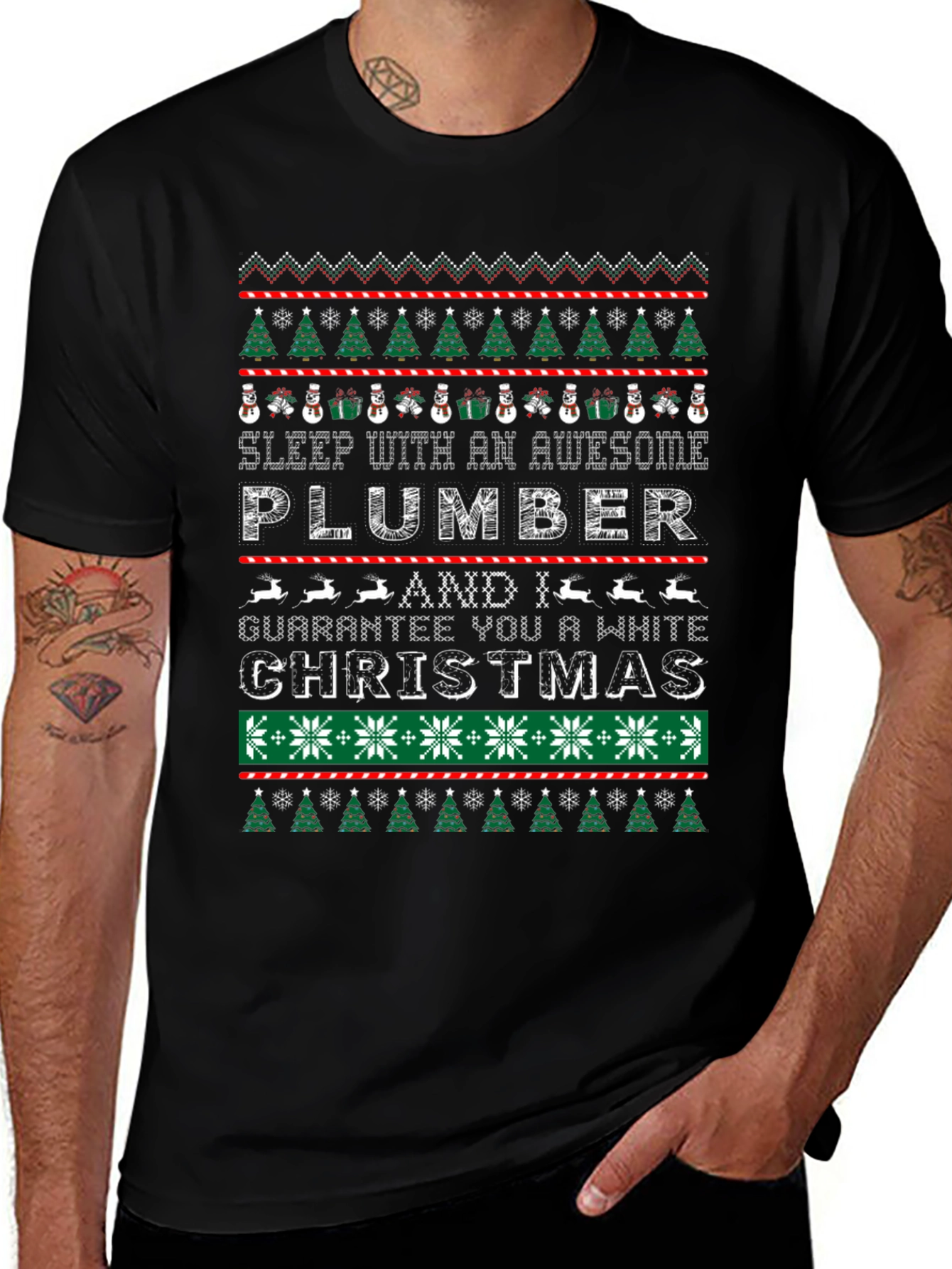 Awesome Plumber Ugly Christmas Sweater T-Shirt