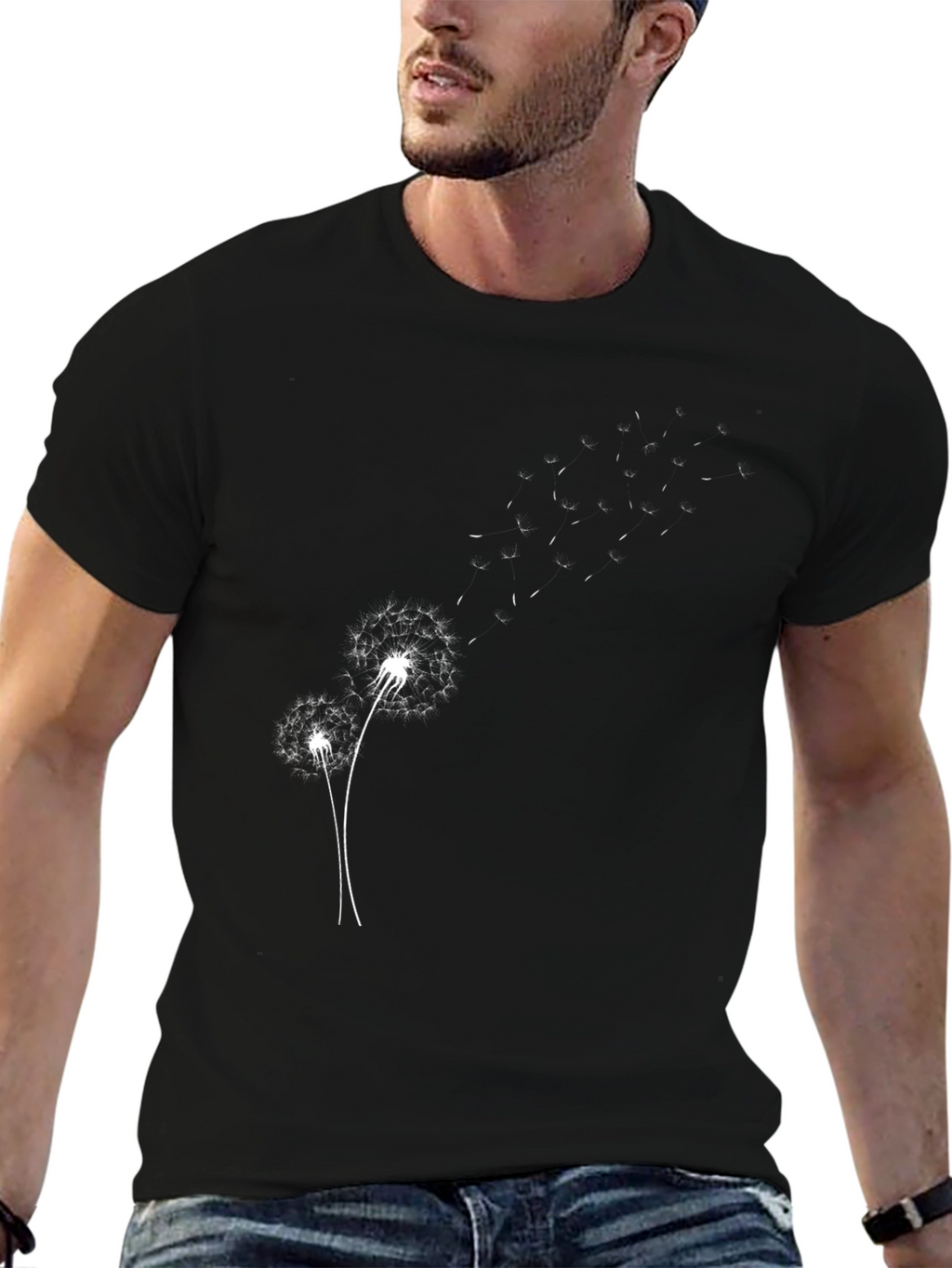 Dandelion Graphic Black T-Shirt - Stylish & Unique
