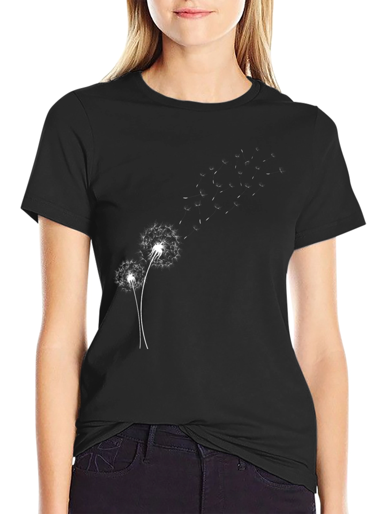Dandelion Graphic Black T-Shirt - Stylish & Unique