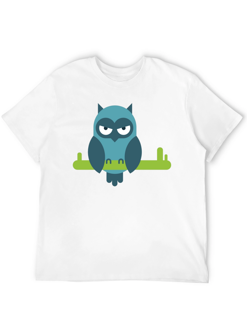 Cool Owl on Branch Graphic Tee - Black