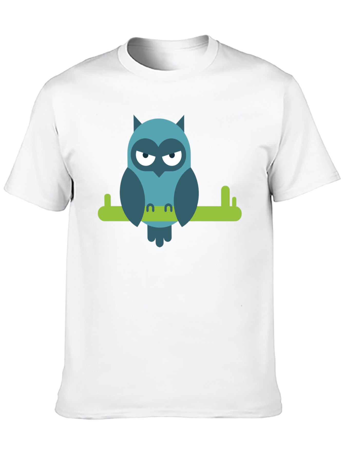 Cool Owl on Branch Graphic Tee - Black