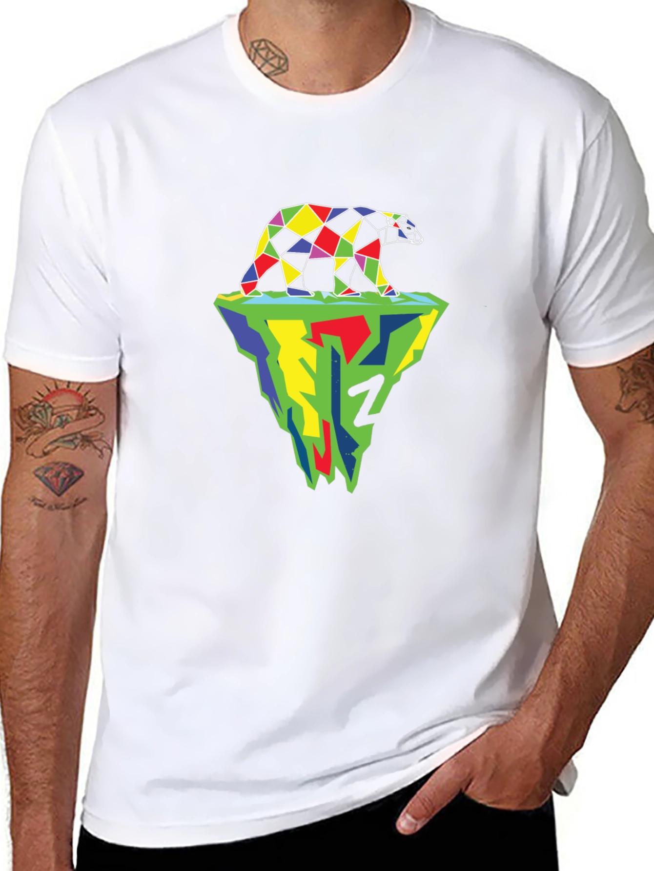 Geometric Polar Bear Iceberg Graphic Tee