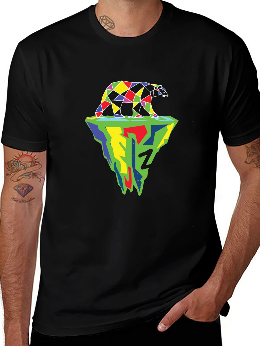 Geometric Polar Bear Iceberg Graphic Tee