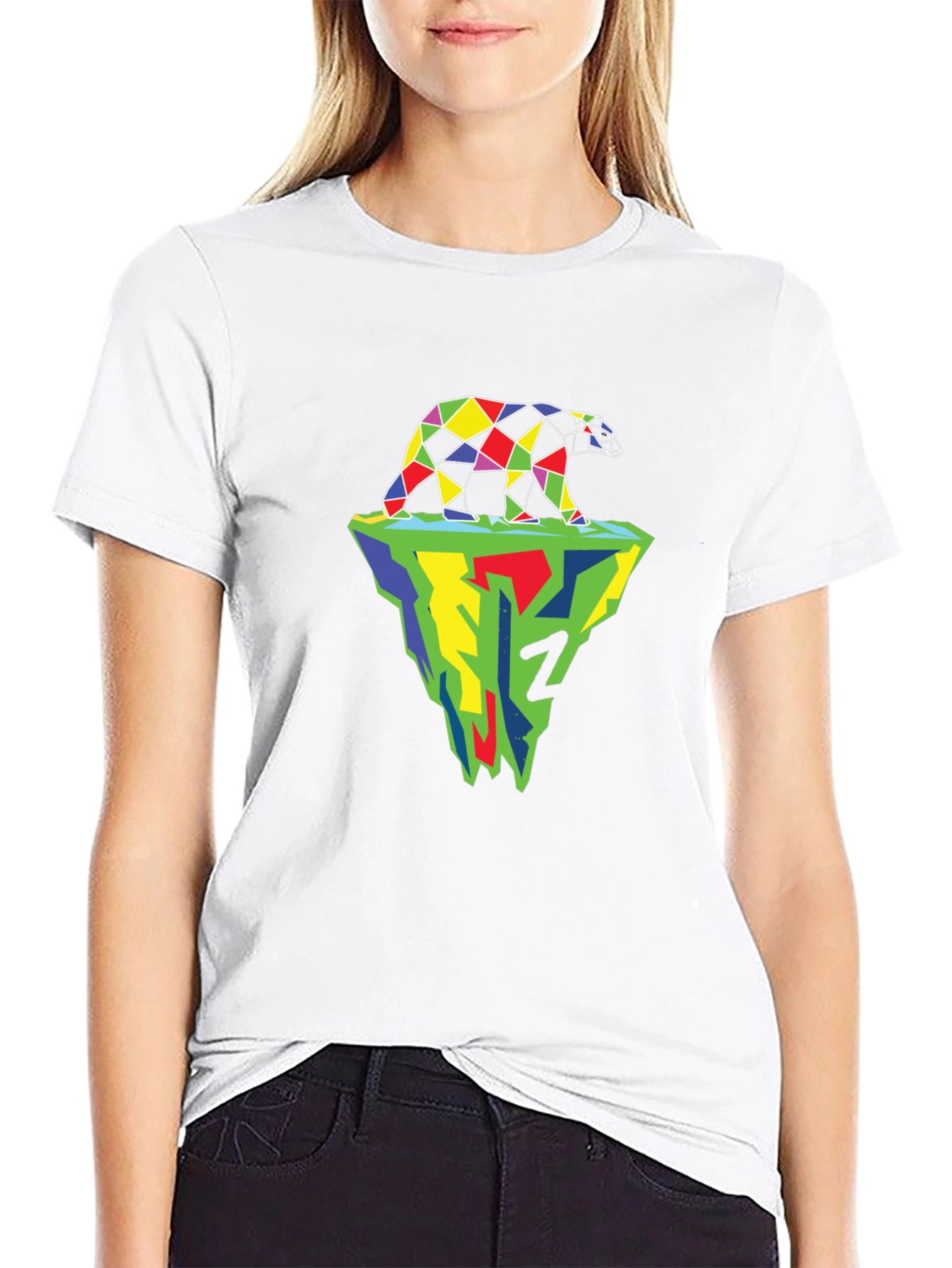 Geometric Polar Bear Iceberg Graphic Tee