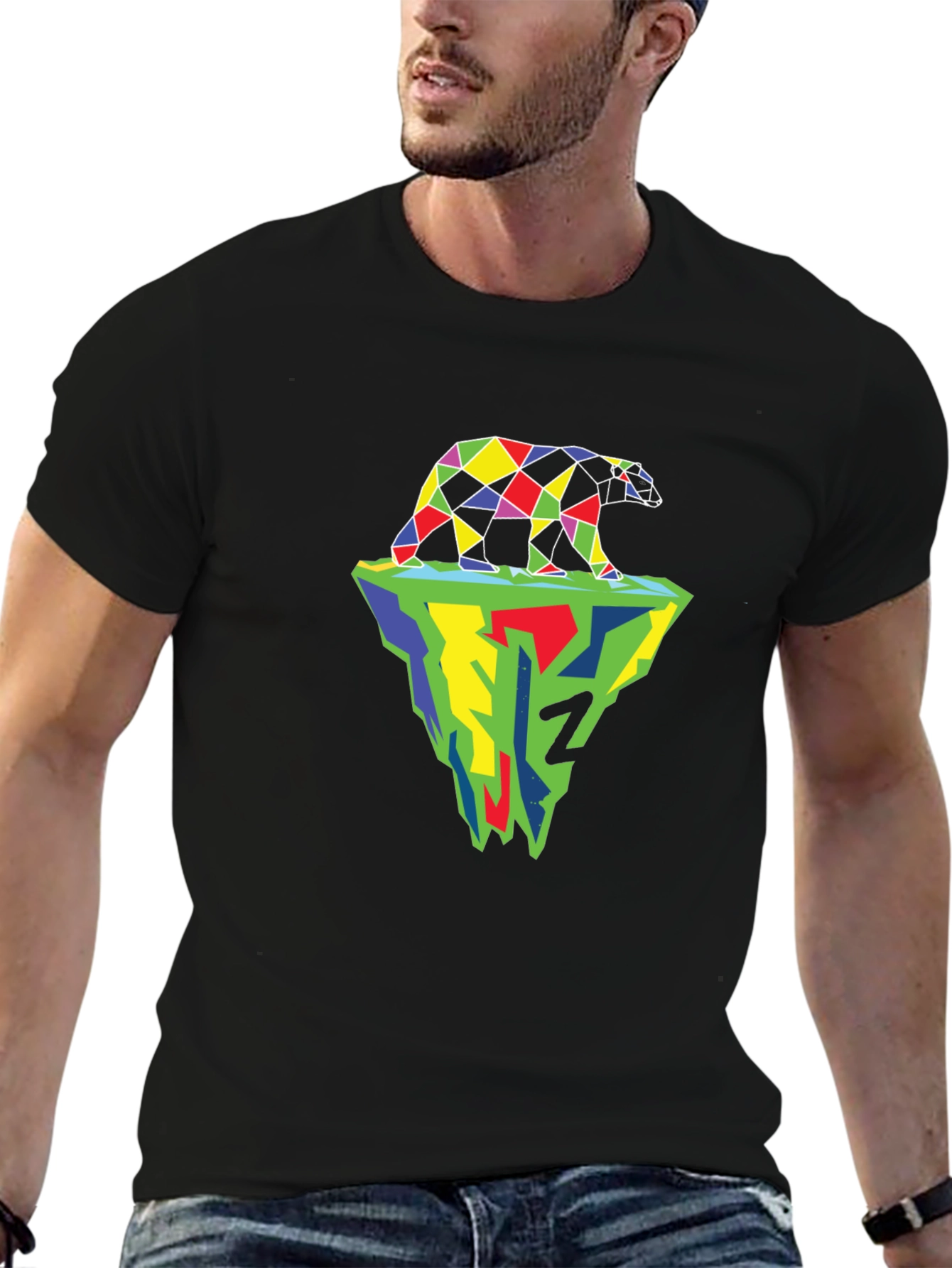 Geometric Polar Bear Iceberg Graphic Tee