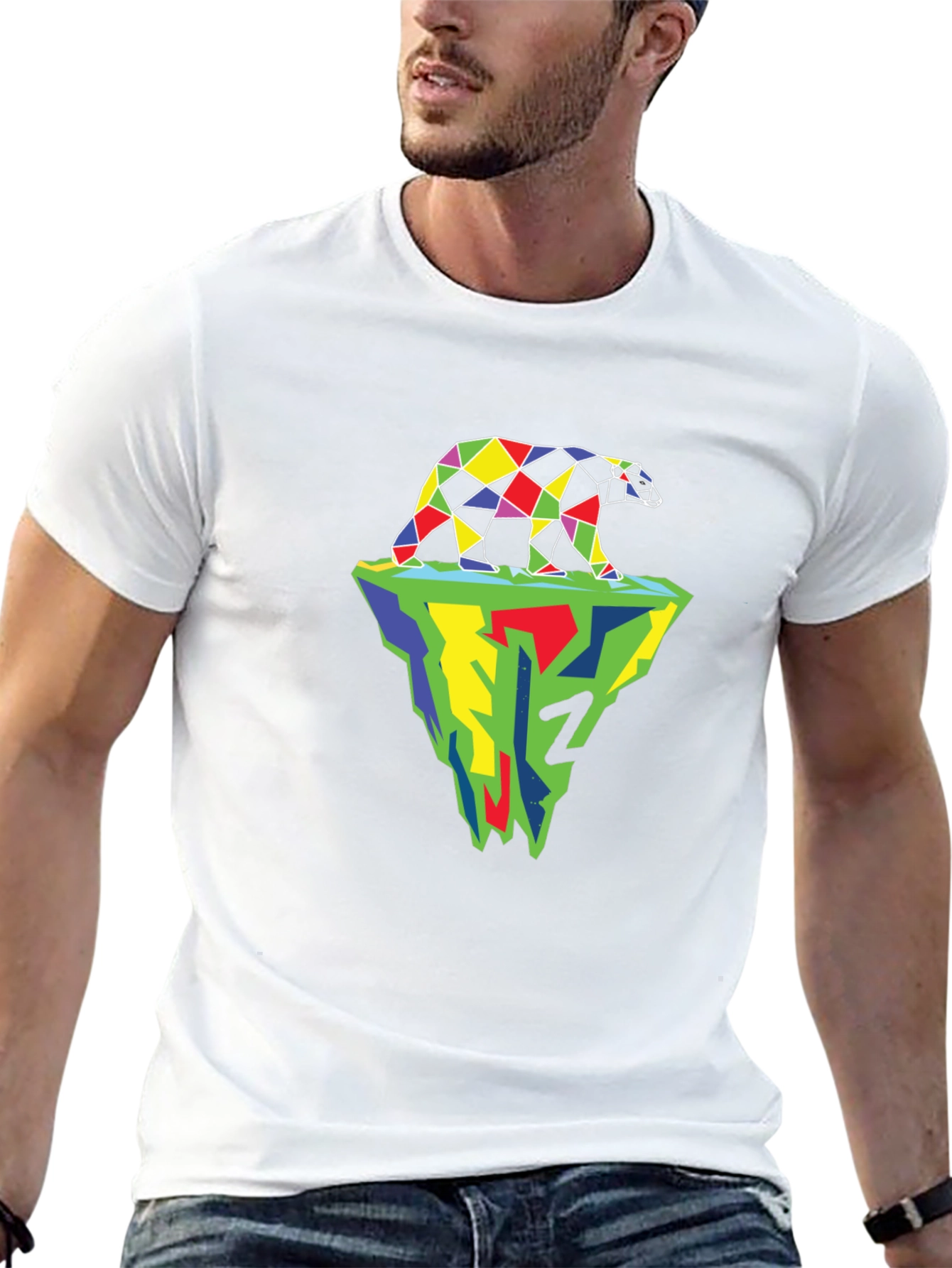 Geometric Polar Bear Iceberg Graphic Tee