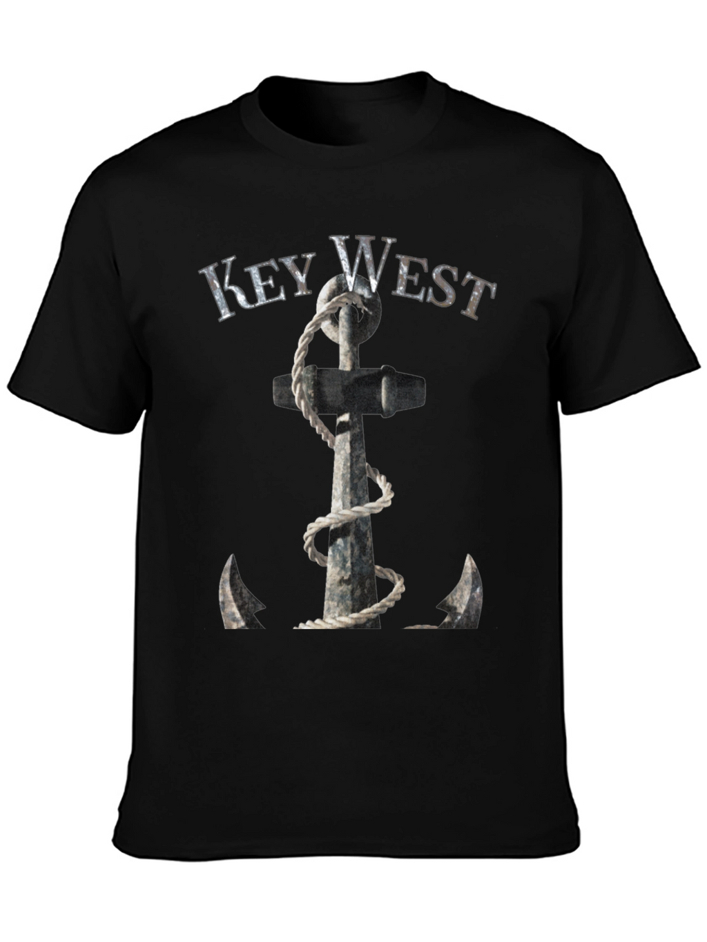 Key West Anchor Graphic Tee - Black Cotton